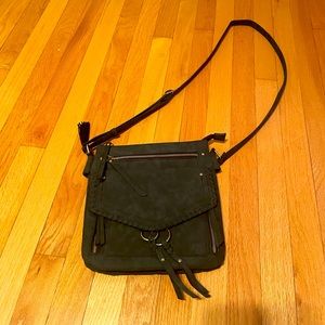 Black crossbody tassels purse